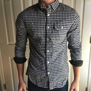 Banana Republic Slim Fit Black and White Flannel